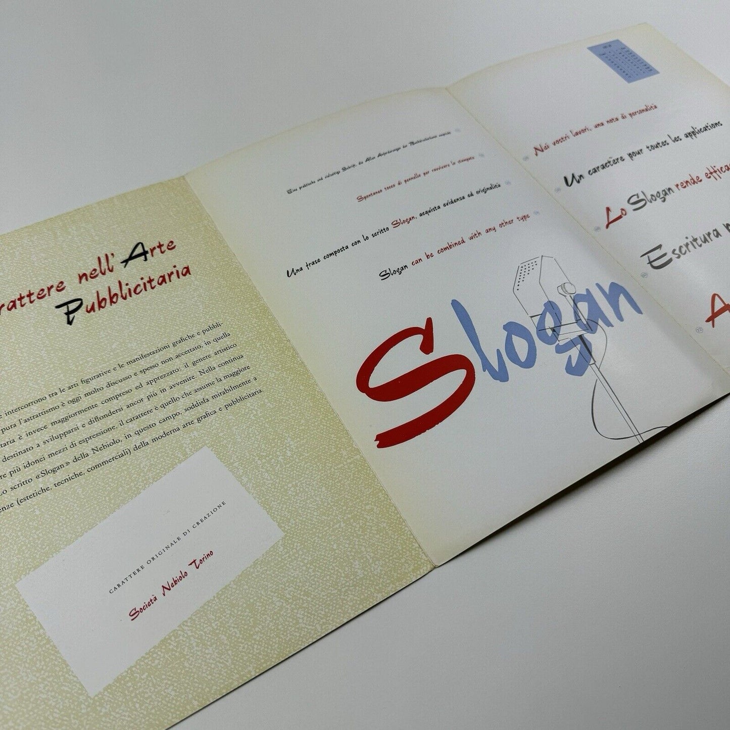 Slogan – type specimen leaflet | Società Nebiolo | Designed by Aldo Novarese, 1957