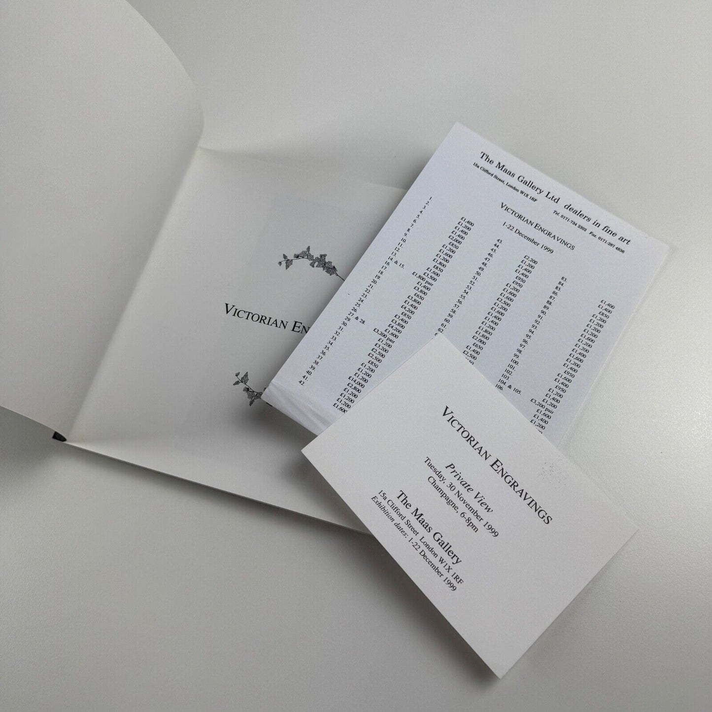 Victorian Engravings | The Maas Gallery, London, 1999 includes private view invitation and price list