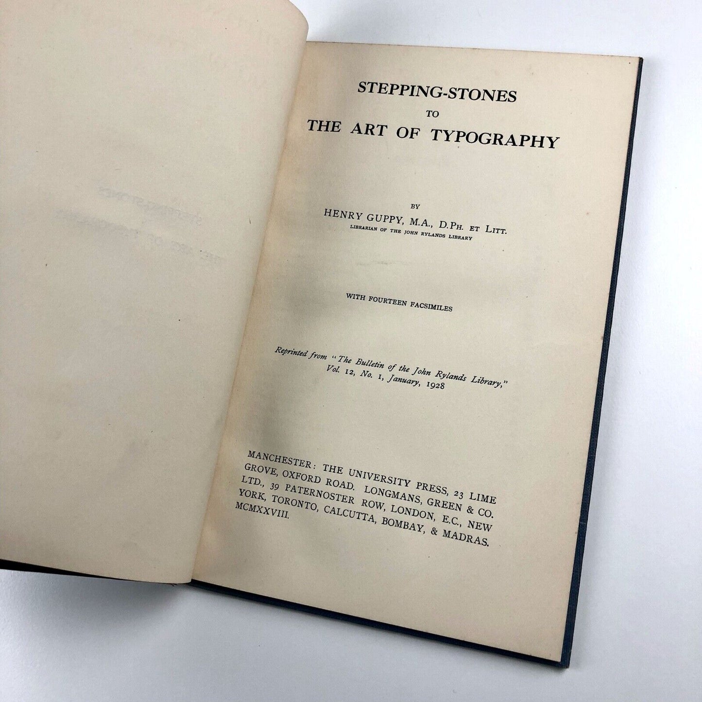 Stepping-Stones to the Art of Typography by Henry Guppy | The University Press, Manchester, 1928