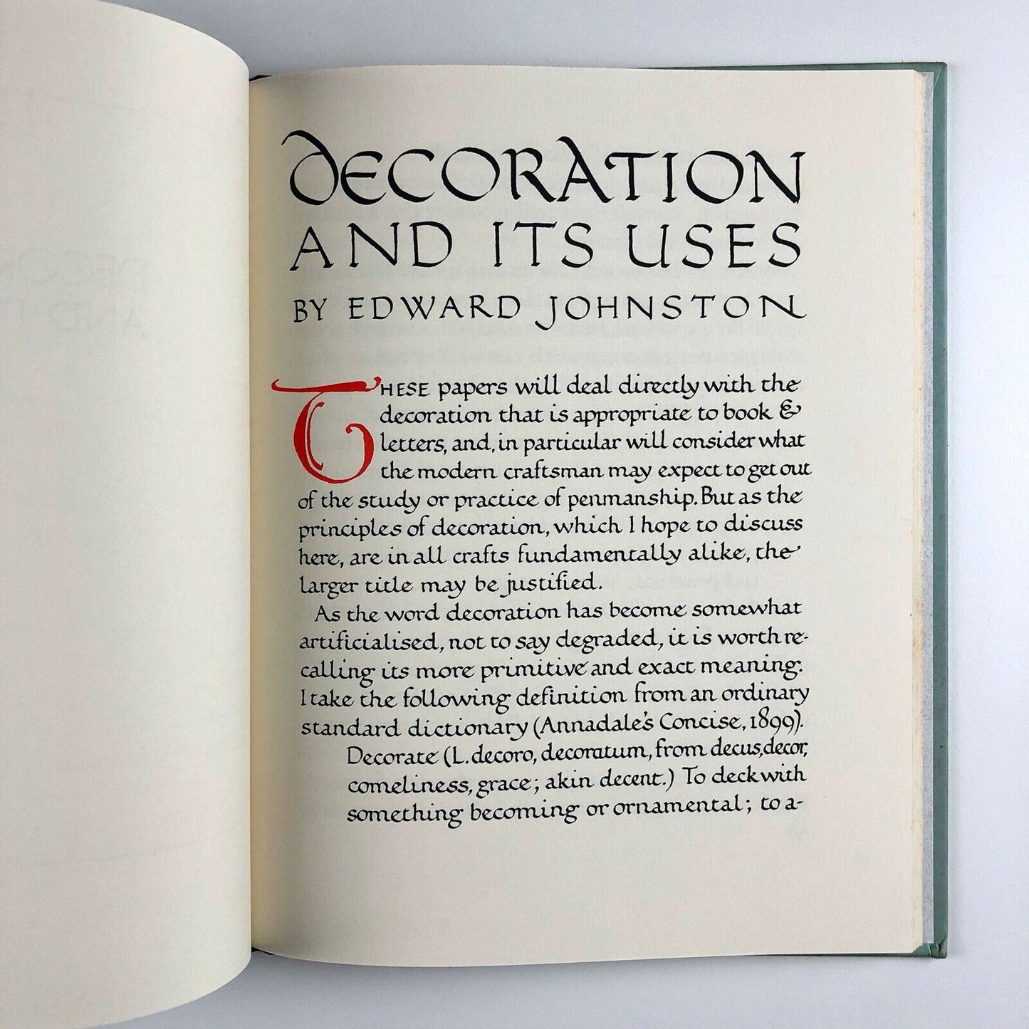 Decoration And Its Uses by Edward Johnston | Ten Speed Press, 1991 | John C. Tarr