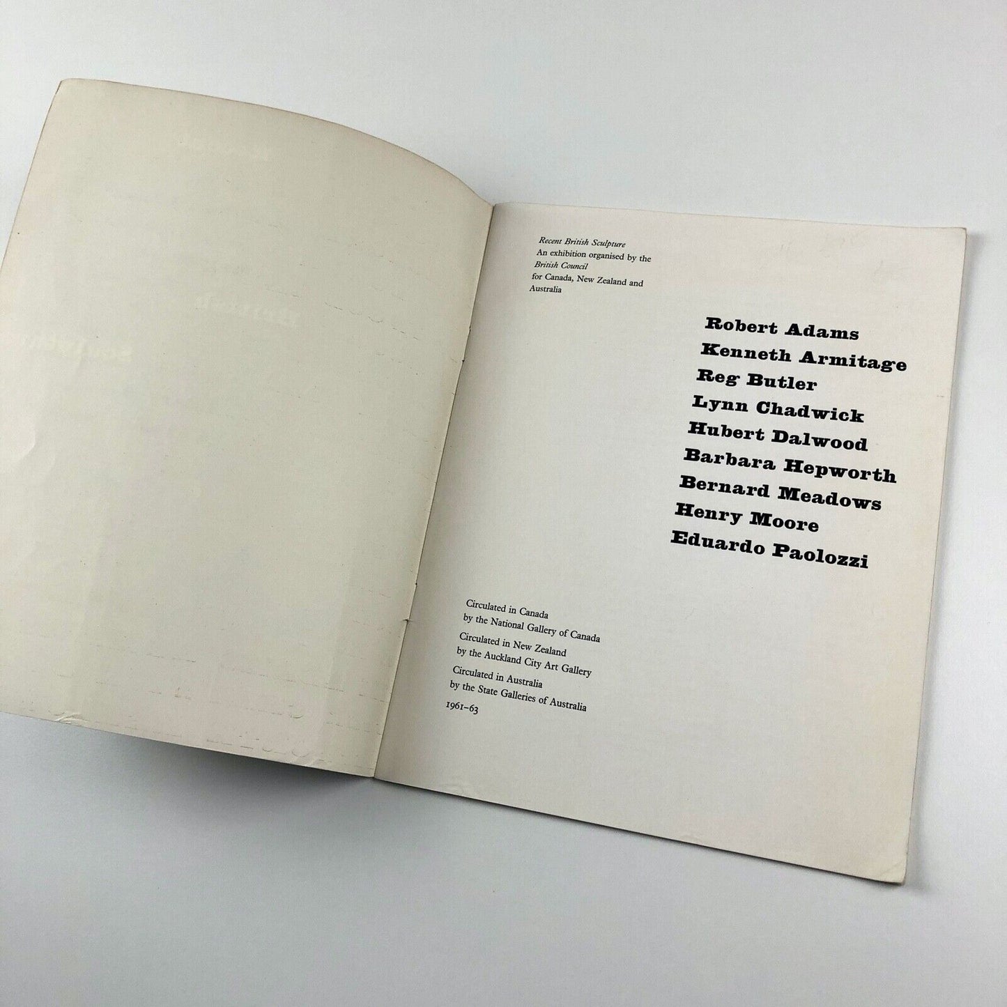 Recent British Sculpture – exhibition catalogue | British Council 1961-63