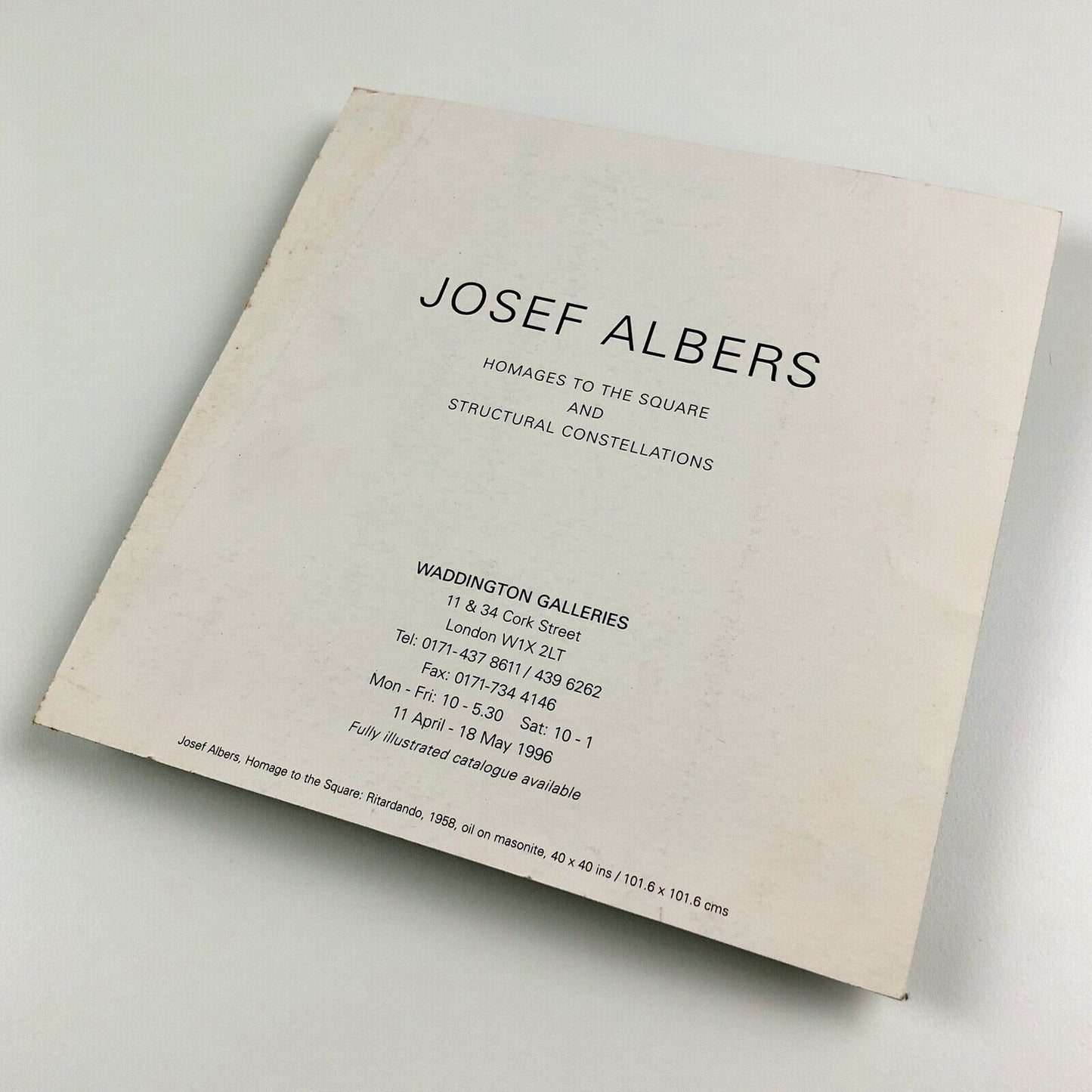 Josef Albers | Waddington Galleries 1996 promotional card