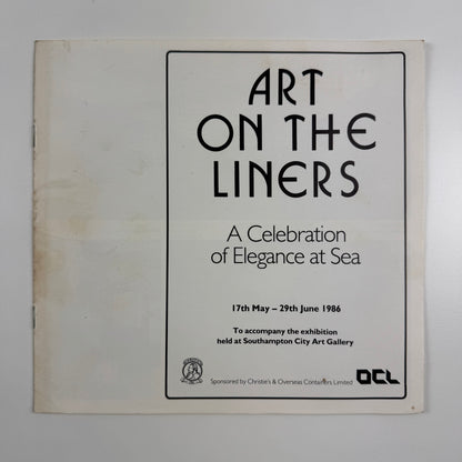 Small leaflet for Art on the Liners. A Celebration of Elegance at Sea | Southampton City Art Gallery, 1986