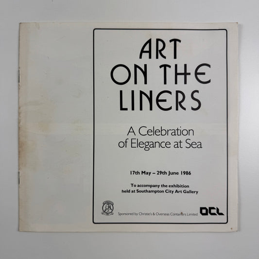 Small leaflet for Art on the Liners. A Celebration of Elegance at Sea | Southampton City Art Gallery, 1986