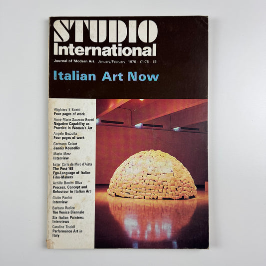 Studio International Journal of Modern Art. Italian Art Now. Volume 191, Number 979, January/February 1976