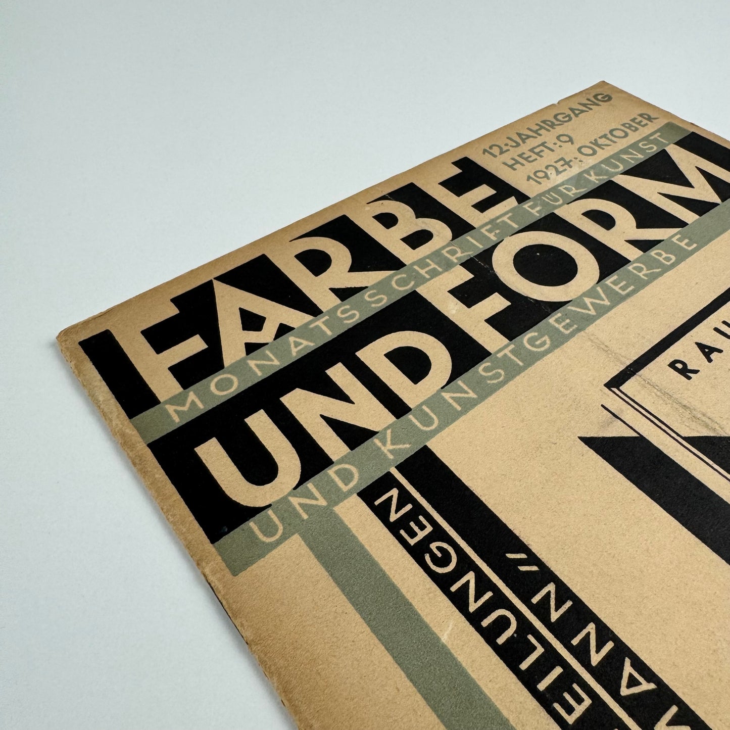 Farbe und Form. Monatsschrift für Kunst und Kunstgewerbe | Mit der beilage 'Mitteilungen der Schule [Albert] Reimann' |  12 Jahrgang, 9, October 1927