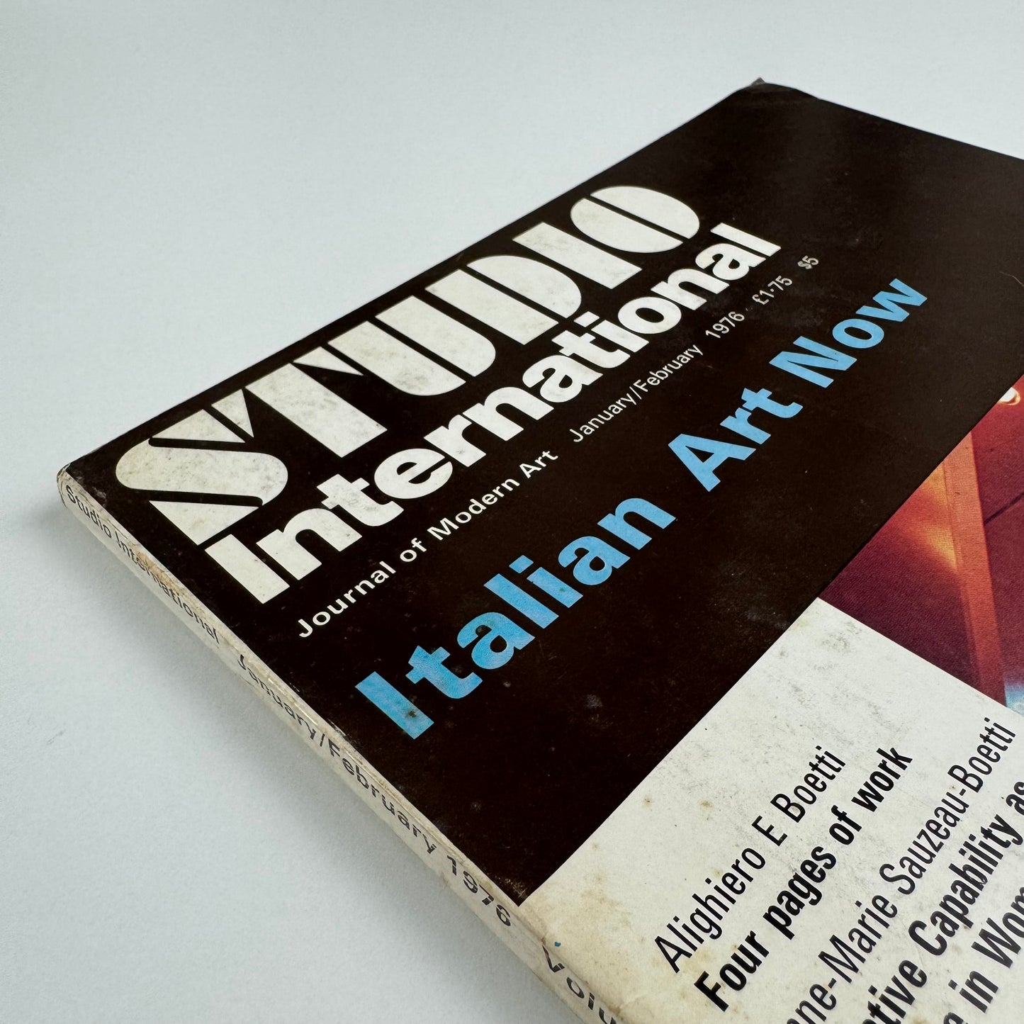 Studio International Journal of Modern Art. Italian Art Now. Volume 191, Number 979, January/February 1976