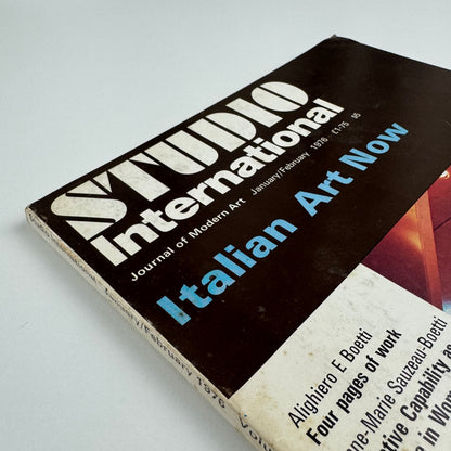 Studio International Journal of Modern Art. Italian Art Now. Volume 191, Number 979, January/February 1976