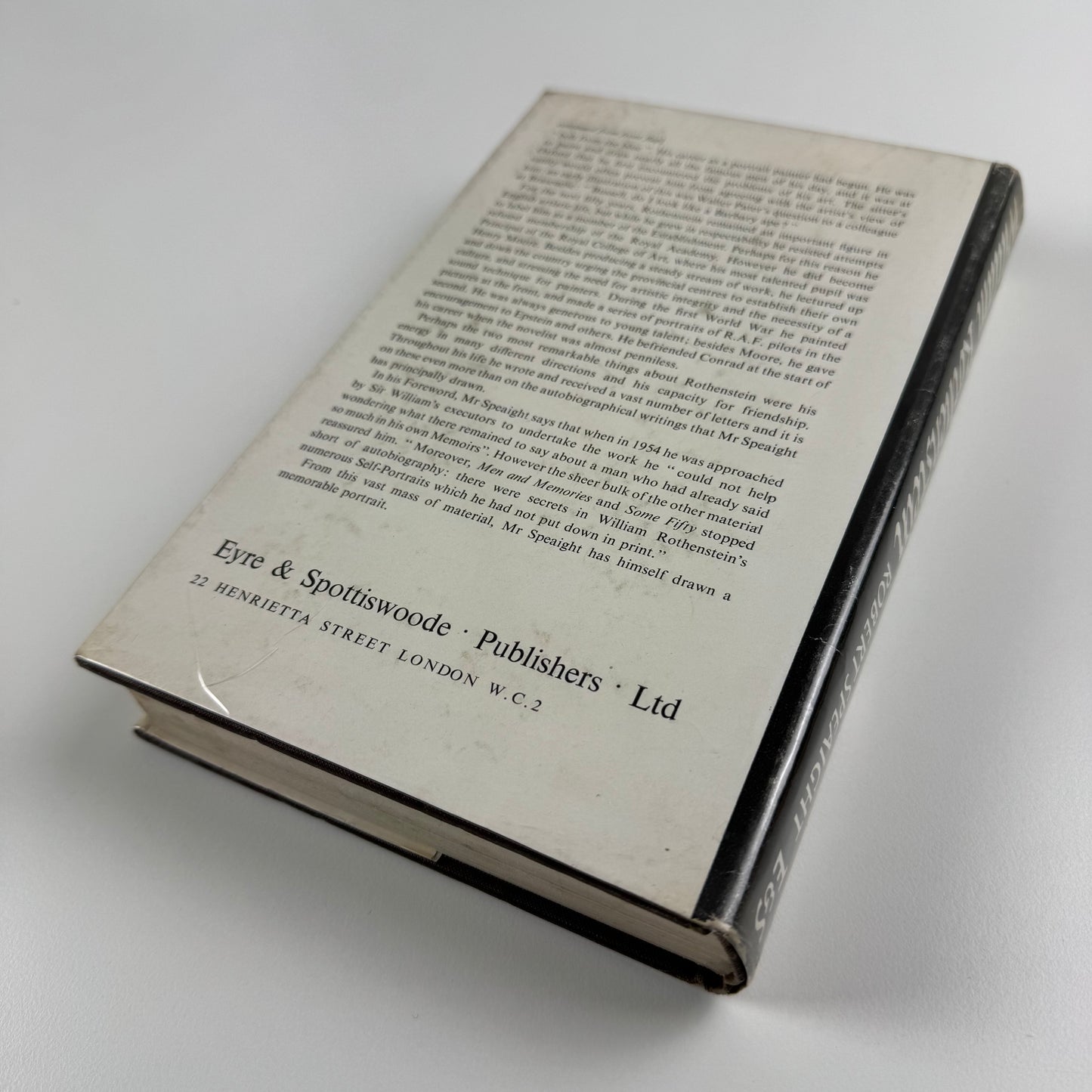 The Portrait of an Artist in his Time. William Rothenstein by Robert Speaight | Eyre & Spottiswoode, 1962