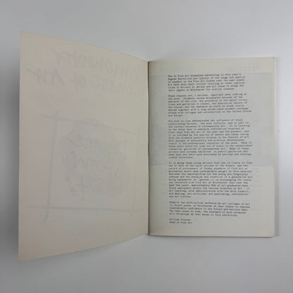 Winchester School of Art. Fine Art Degree Show 1984. 16 to 22 June 1984 | list of students and their works