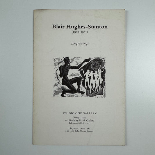 Folding card for Blair Hughes-Stanton (1902-1981). Engravings | Studio One Gallery | Betty Clark between 18 and 30 October 1982