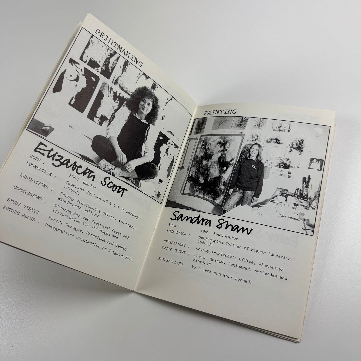 Winchester School of Art. Fine Art Degree Show 1984. 16 to 22 June 1984 | list of students and their works