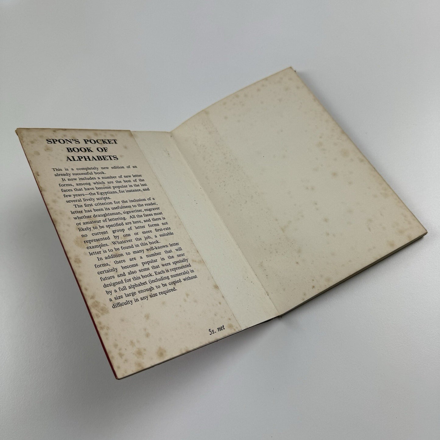 Spon’s Pocket Book of Alphabets | Revised edition, 1956