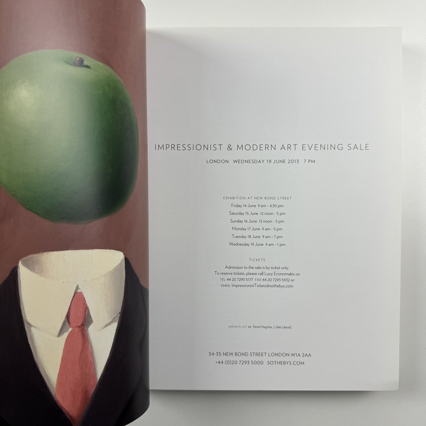 Impressionist & Modern Art London evening sale Sotheby's London 19 June 2013 sale ref L13006