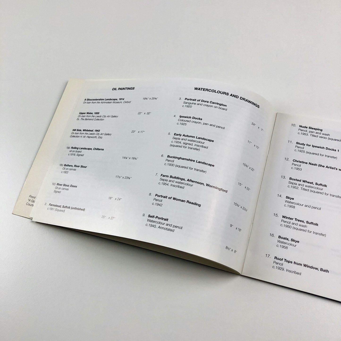 John Nash Studio Show | New Grafton Gallery catalogue, November 1999