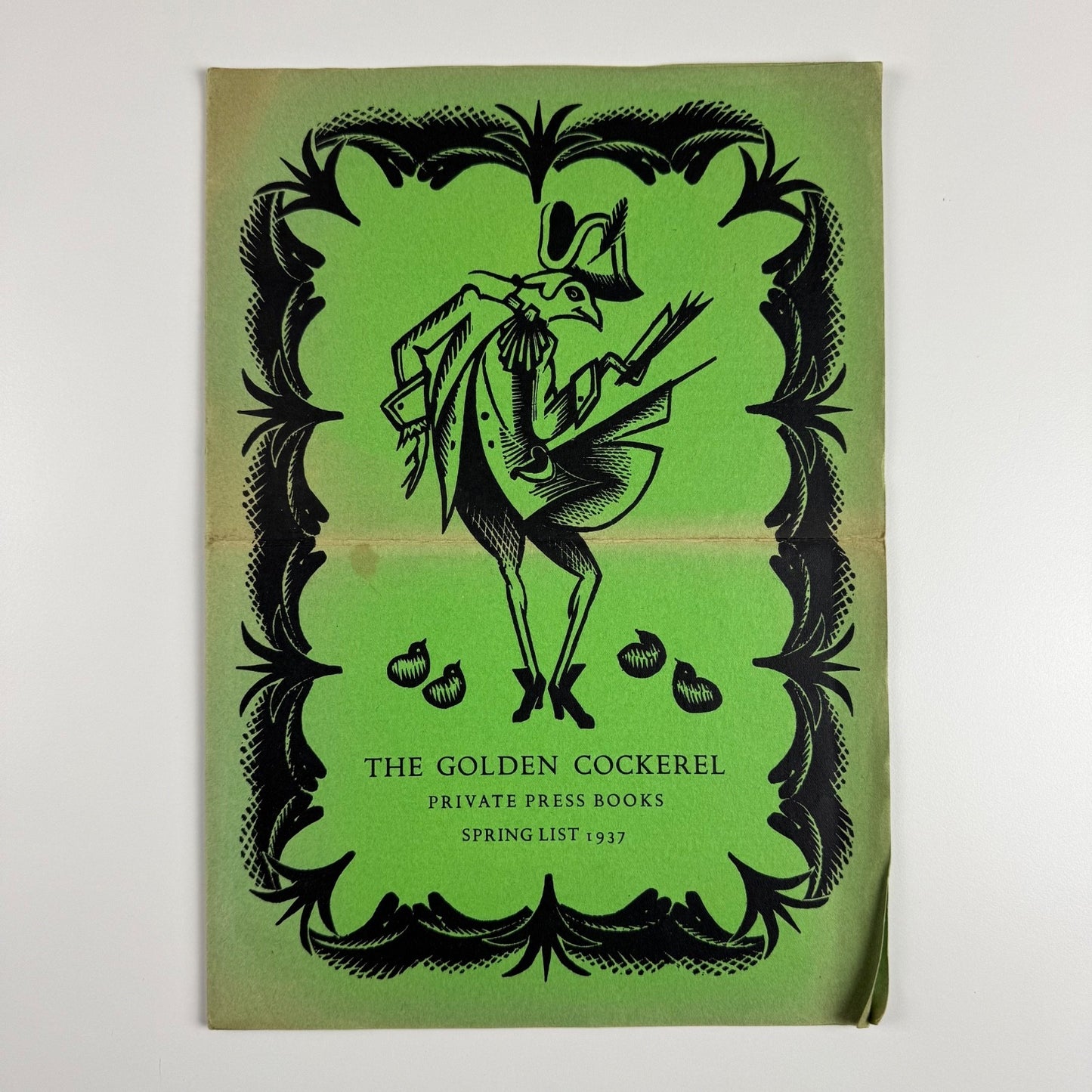 Folder The Golden Cockerel Press private press books spring list 1937 includes John Milton Paradise Lost