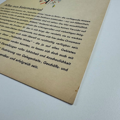 Brochure for German paper-maker. Feldmühlewinke No. 11 1930s