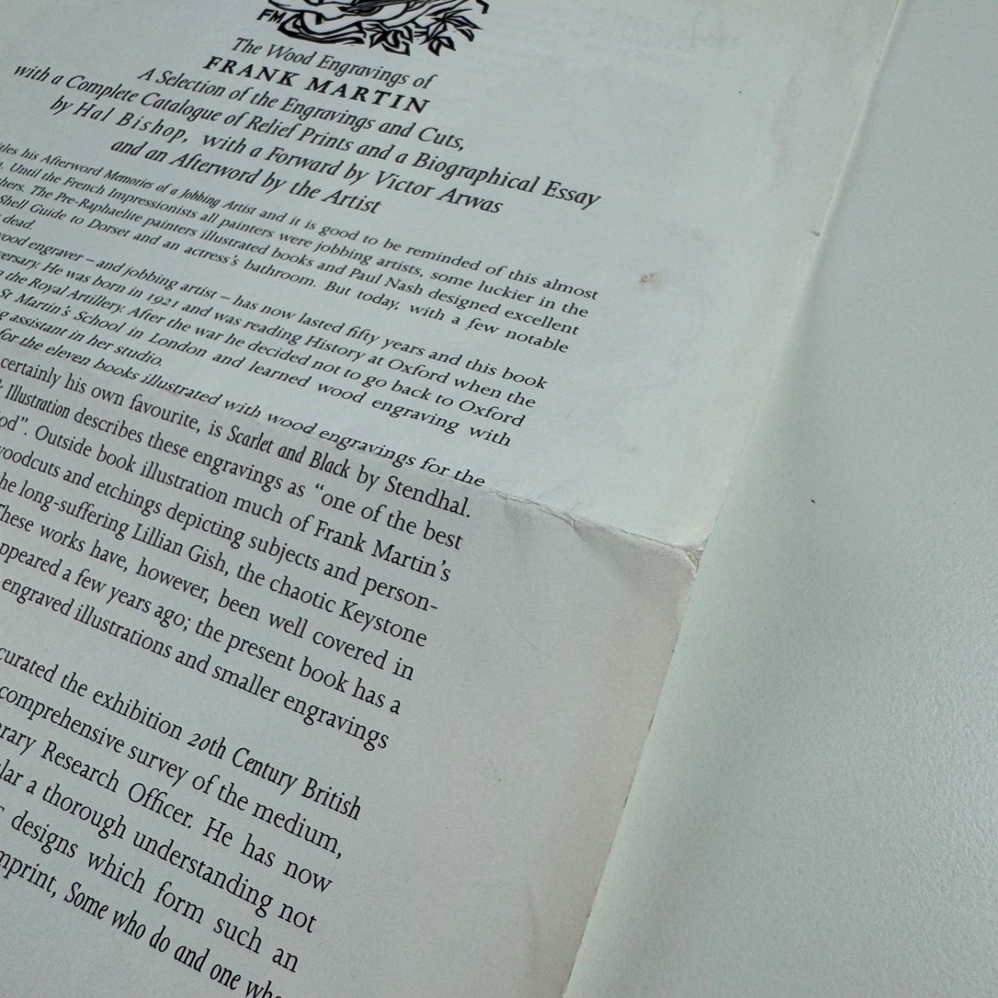 Prospectus for The Wood Engravings of Frank Martin by Hal Bishop | Previous Parrot Press, 1998