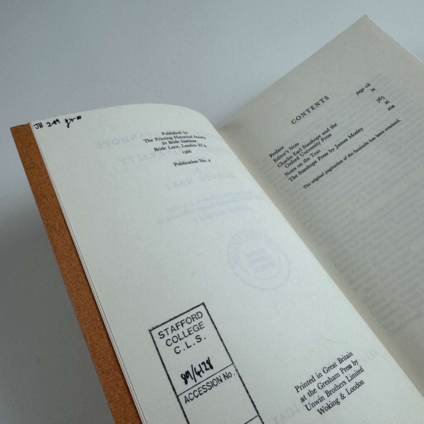 Charles Earl Stanhope and the Oxford University Press Horace Hart | notes by James Mosley