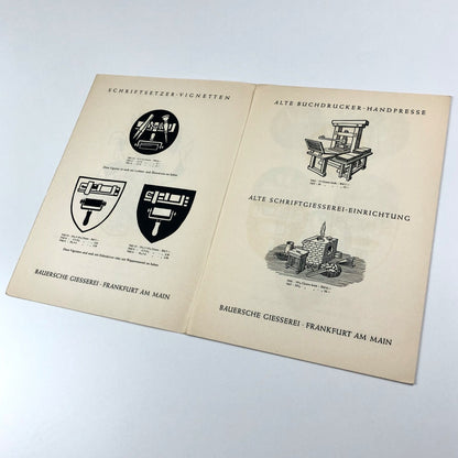 Vignetten für graphische Gewerbe | Bauersche Giesserei | Berthold Wolpe, Fritz Krede | Folder with four inserts