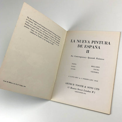 La Nueva Pintura de Espana. Six Contemporary Spanish Painters | Arthur Tooth catalogue, 1962