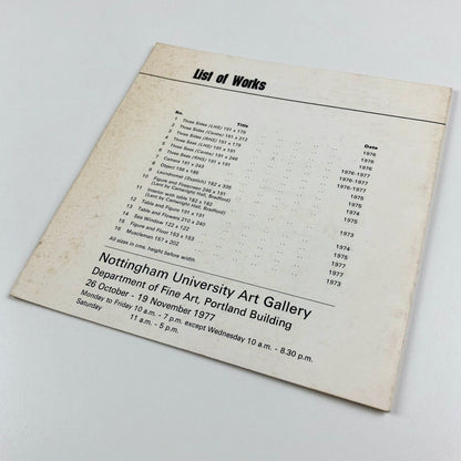 Paintings John Gray - Conceptual Realism | Nottingham University Art Gallery leaflet, 1977