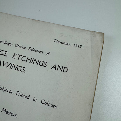 Engravings Etchings & Drawings No 342 Christmas 1915. Maggs Bros London