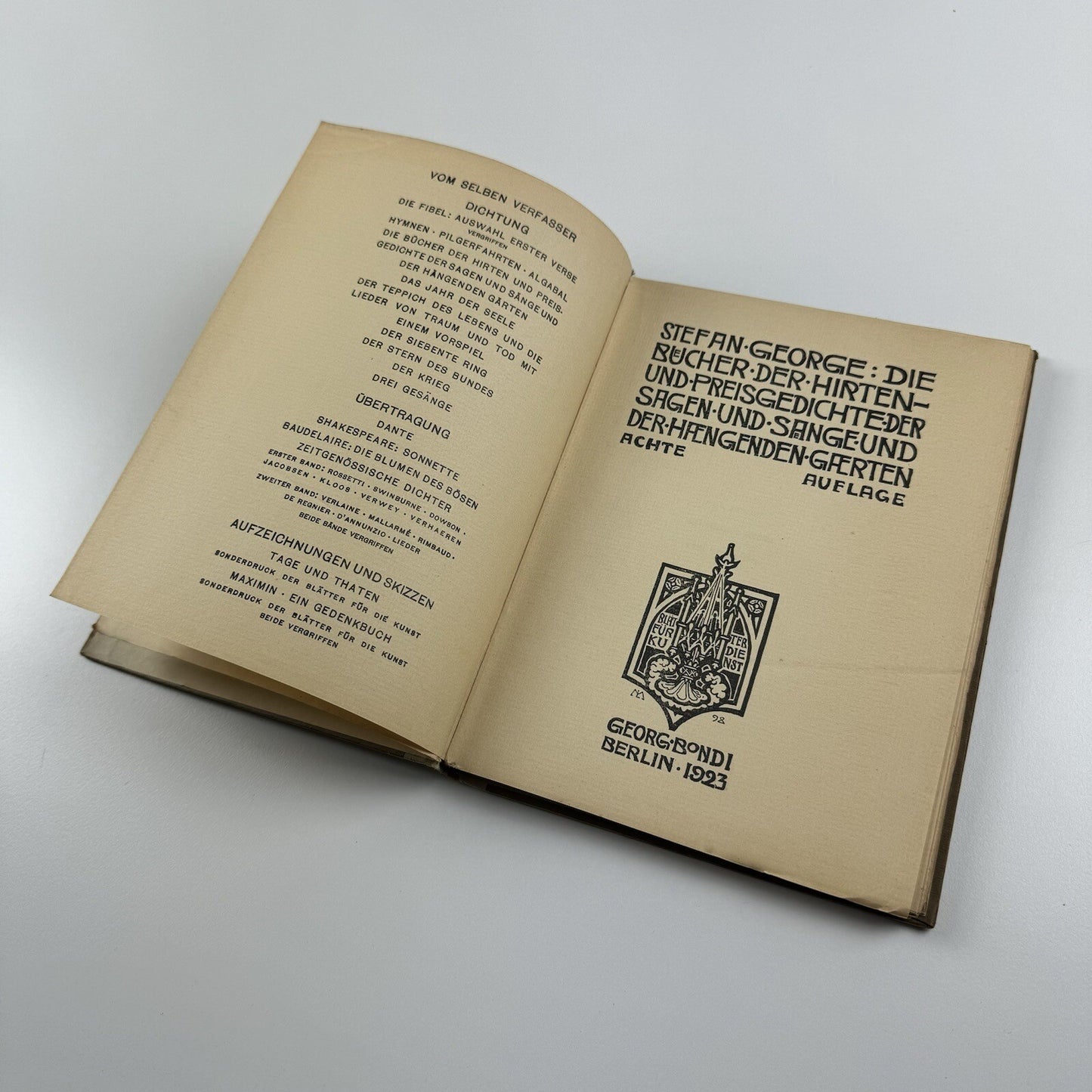 Die Bücher der Hirten- und Preisgedichte by Georg Stefan | Georg Bondi, 1923