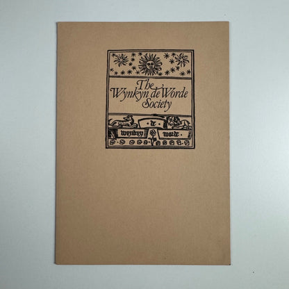 Lunch menu for The Wynkyn de Worde Society March 1981