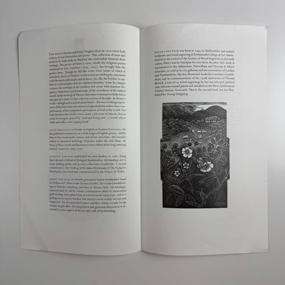 Prospectus for The Texture of the Universe edited by Glyn Pursglove wood engravings by Hilary Paynter Gregynog