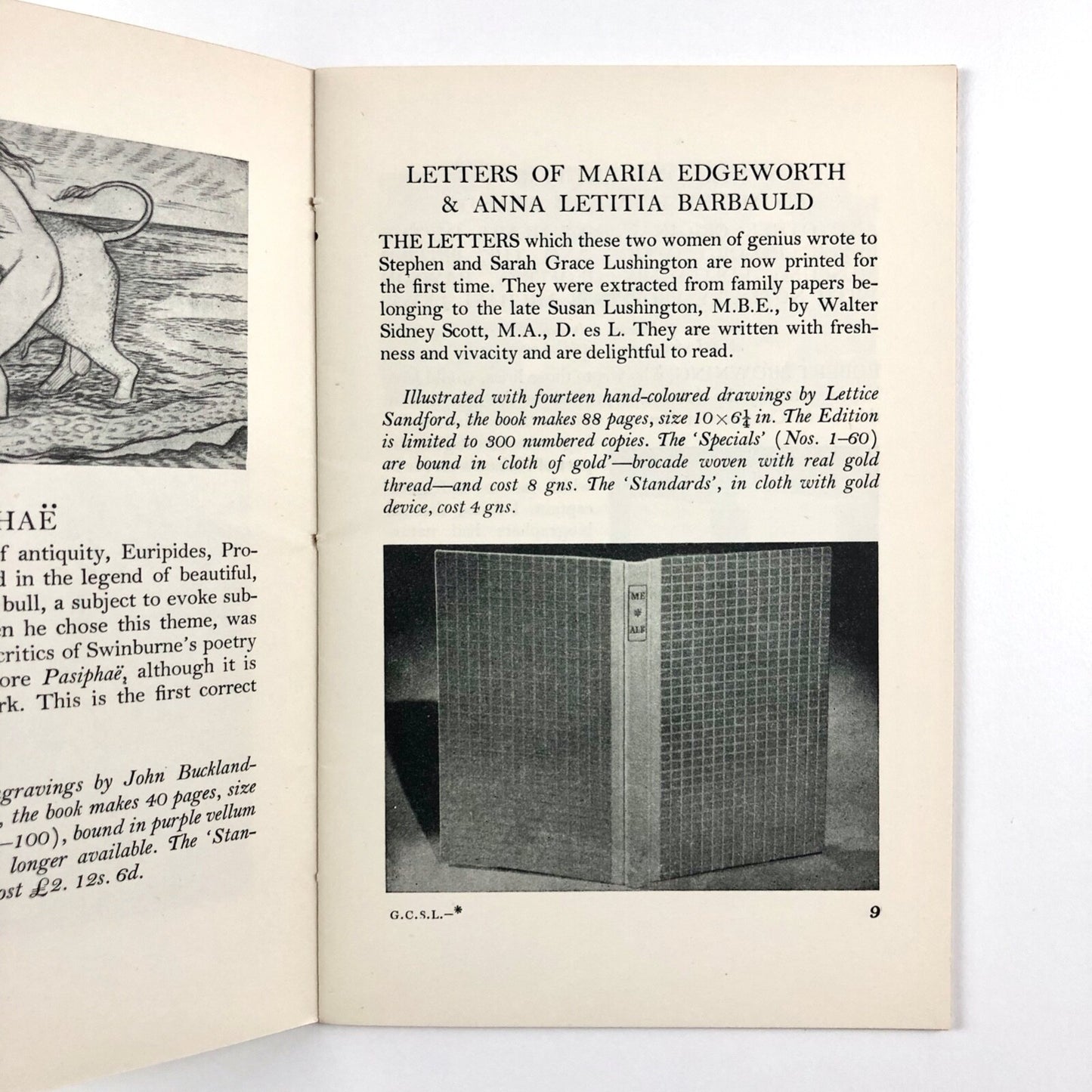 A Thing of Beauty is a Joy Forever Golden Cockerel Press stock list c.1955