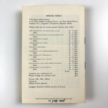 The Golden Cockerel | British Private Press Books | A Special Selection for Connoisseurs, 1958