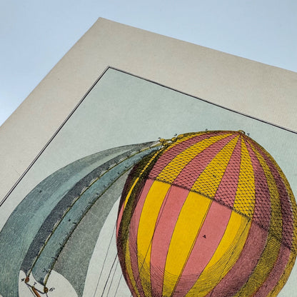 Coloured print hot air balloon | Globe fait pour être dirigé Aerial Press 1956