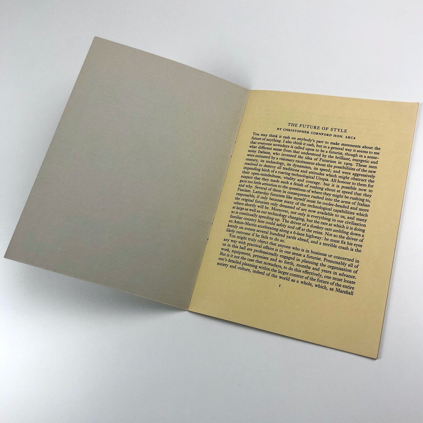 The Future of Style by Christopher Cornford RCA | Wynkyn de Worde 1966