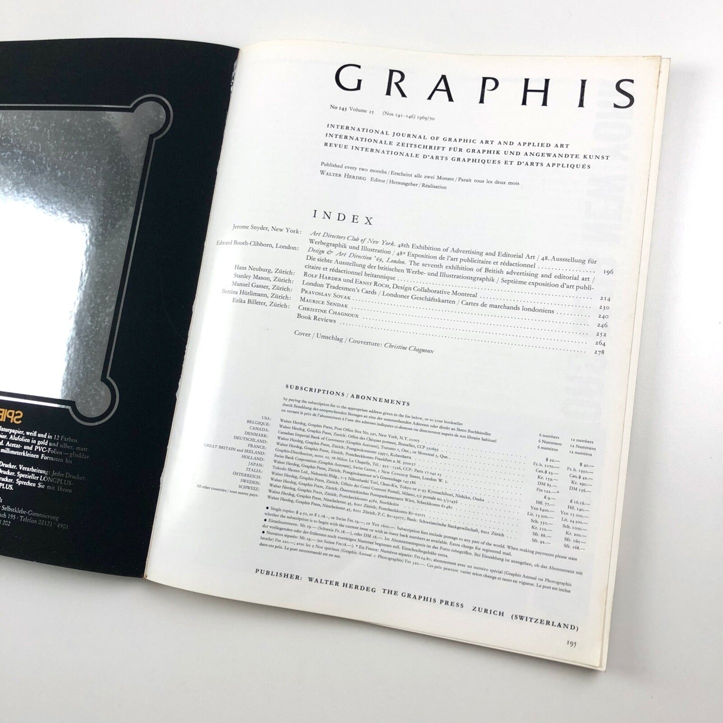 Graphis No 143 Vol 25 1969/70 | Walter Herdeg | The Graphis Press
