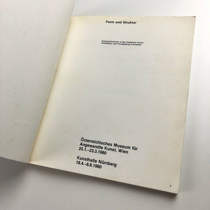 Form und Struktur Konstruktivismus in der Modernen Kunst | Catalogue: Österreichisches Museum für Angewandte Kunst, Wien, and Kunsthalle Nürnberg, 1980