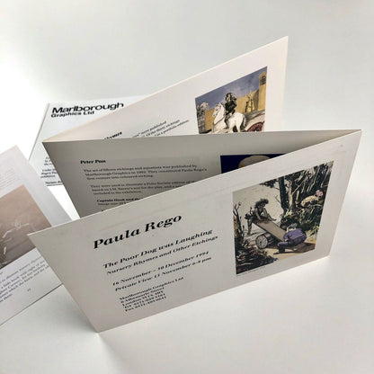 Folding card and related leaflet for Paula Rego. The Poor Dog was Laughing | Marlborough Graphics, 1994