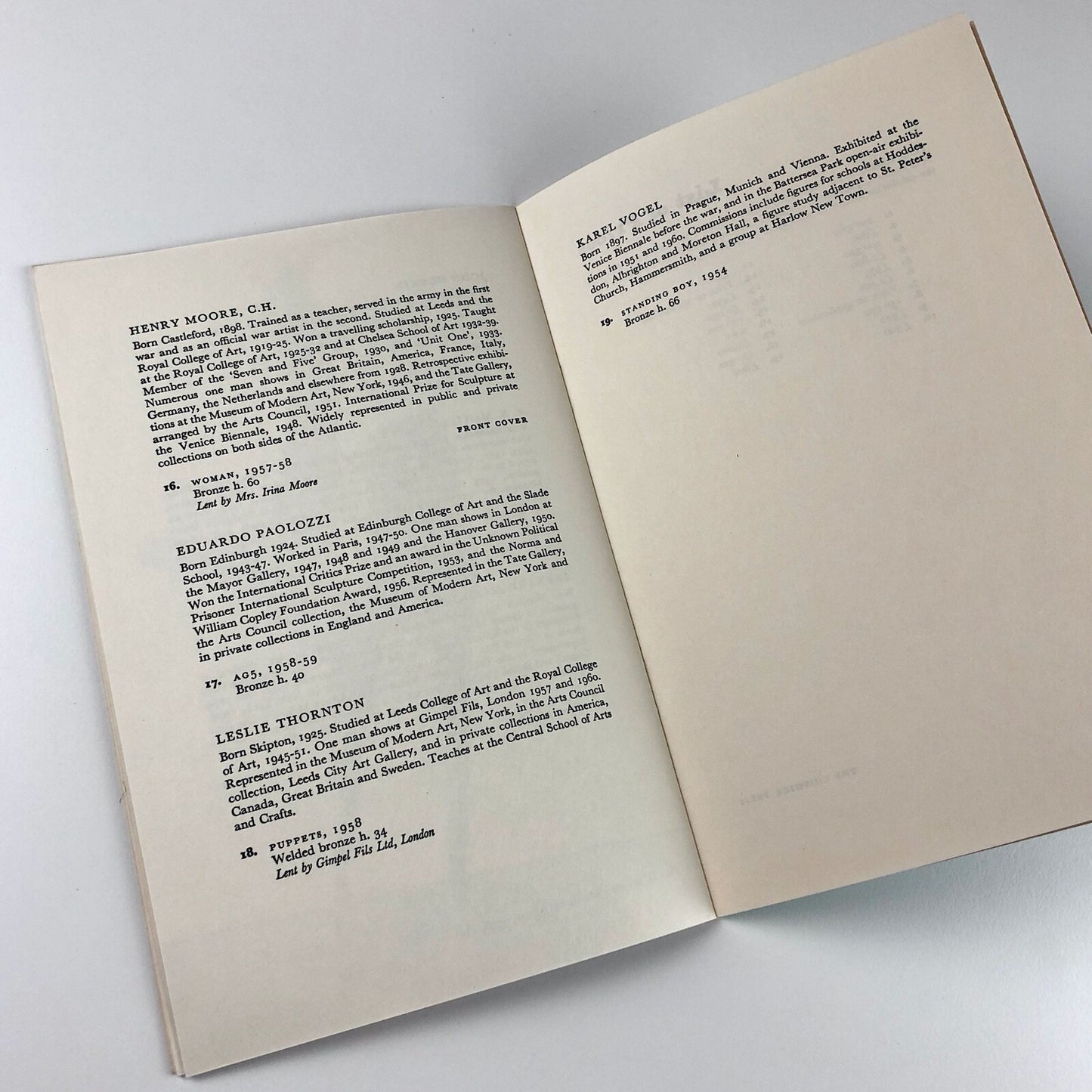 Contemporary British Sculpture | An Open Air Sculpture Exhibition arranged by The Arts Council of Great Britain | 1961 catalogue