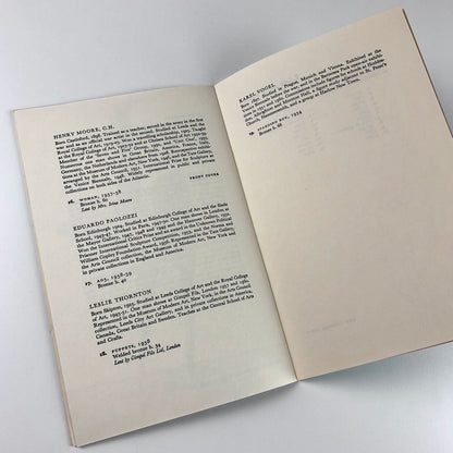 Contemporary British Sculpture | An Open Air Sculpture Exhibition arranged by The Arts Council of Great Britain | 1961 catalogue