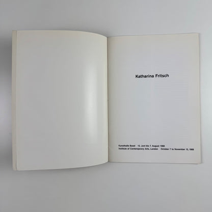 Katharina Fritsch text by Stuart Brisley | Kunsthalle Basel and Institute of Contemporary Arts, 1988