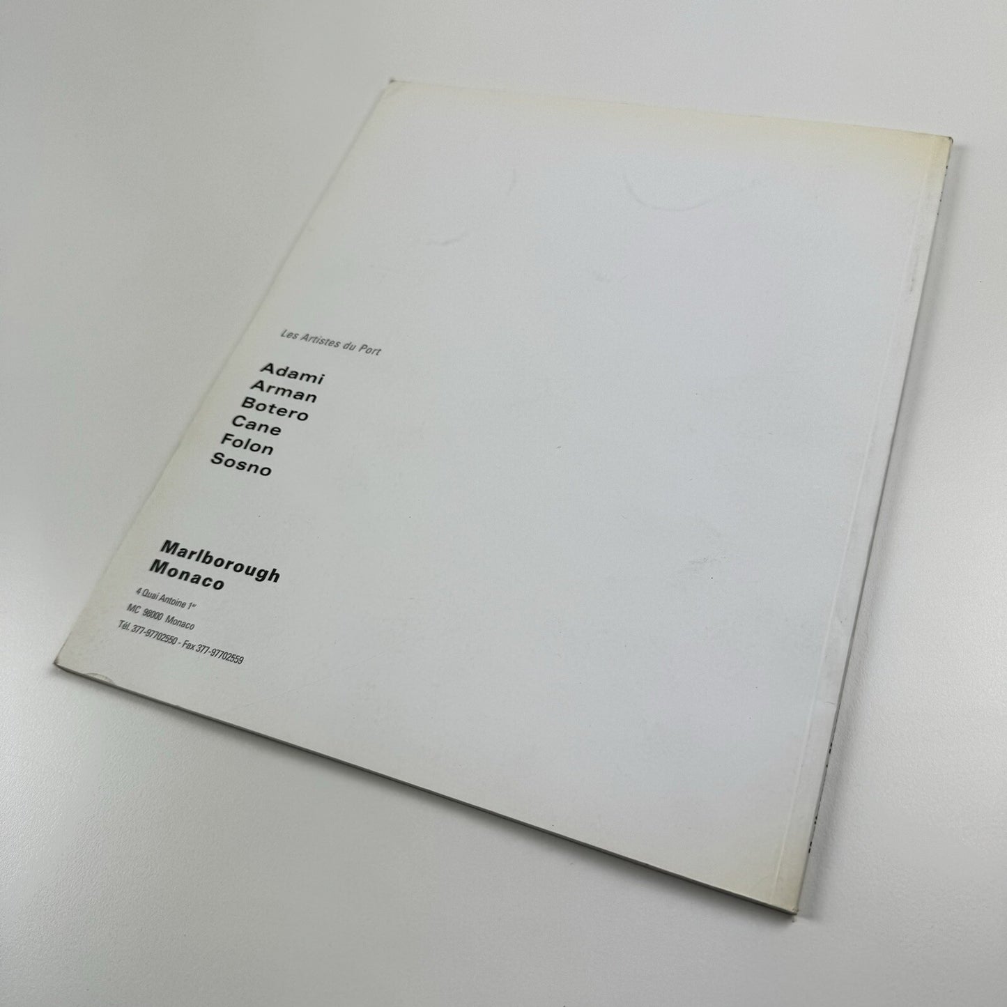 Les Artistes du Port | Adami, Arman, Botero et al | Marlborough Monaco catalogue, 2000/1