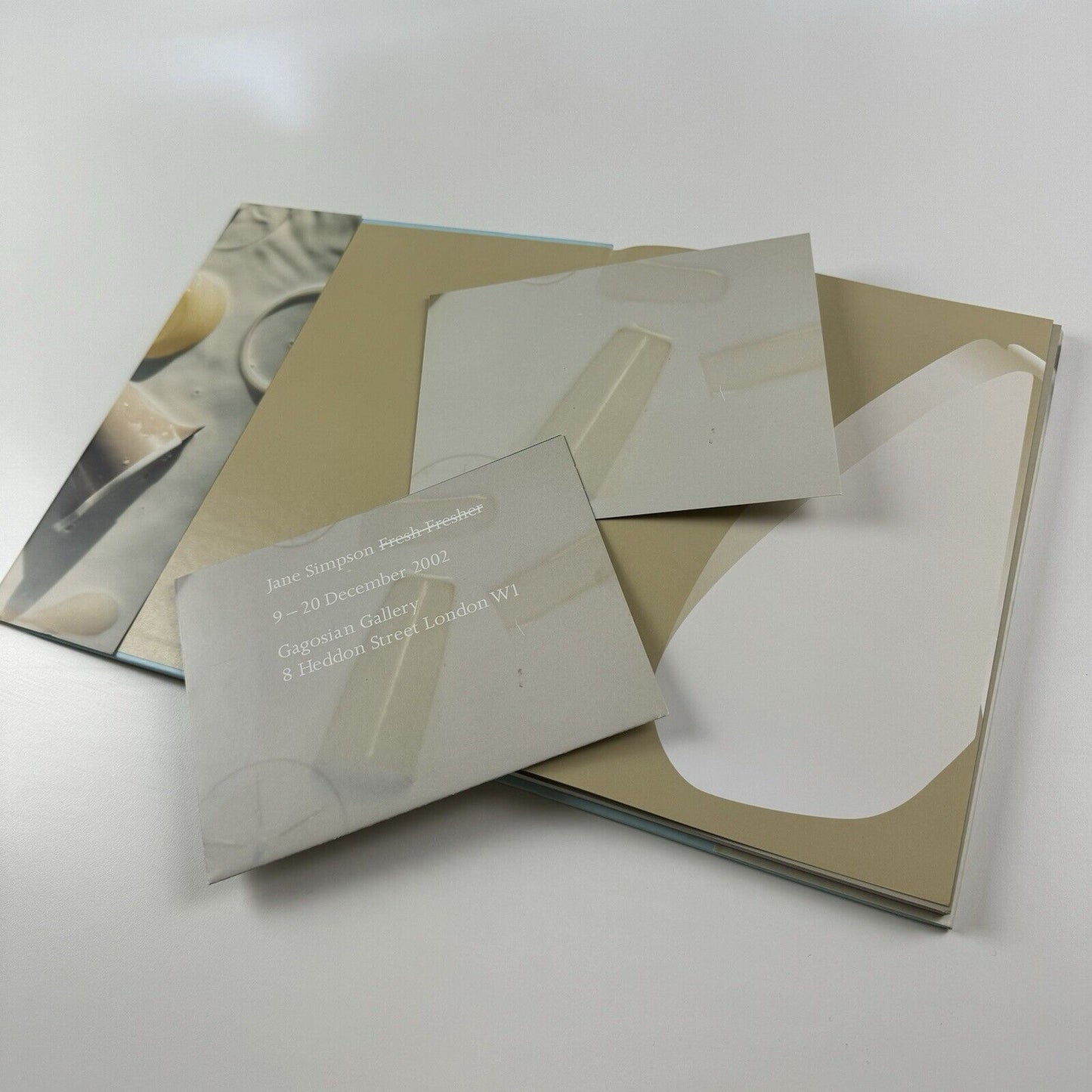 Jane Simpson – Fresh Fresher | Gagosian 2002 private view invitation and folding sheet