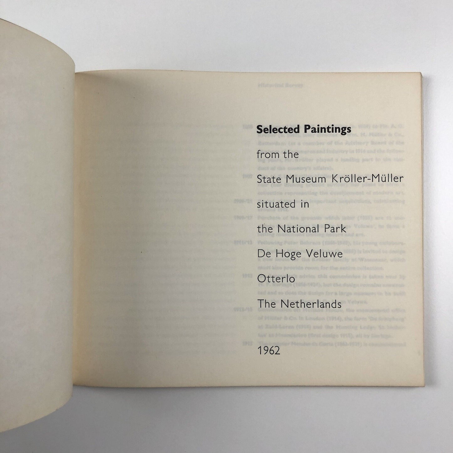 Selected Paintings from the State Museum Kröller-Müller, Otterlo | 1962 exhibition catalogue