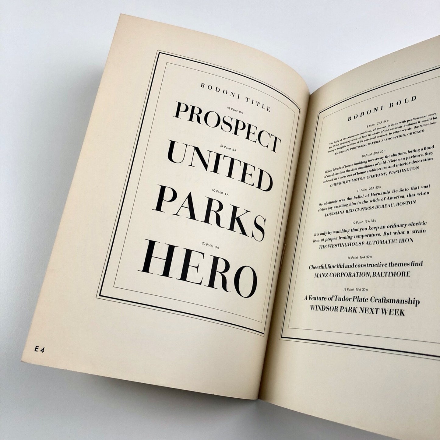 Bodoni Types | Soldans Limited type specimen leaflet, undated