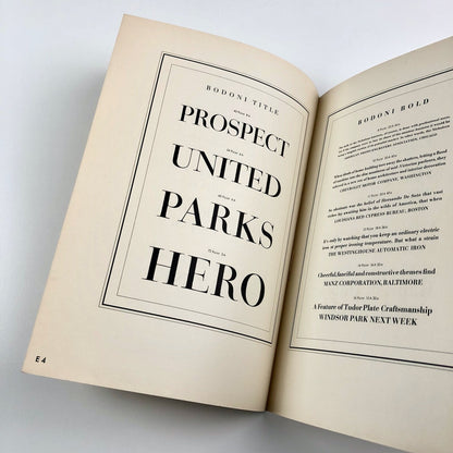Bodoni Types | Soldans Limited type specimen leaflet, undated