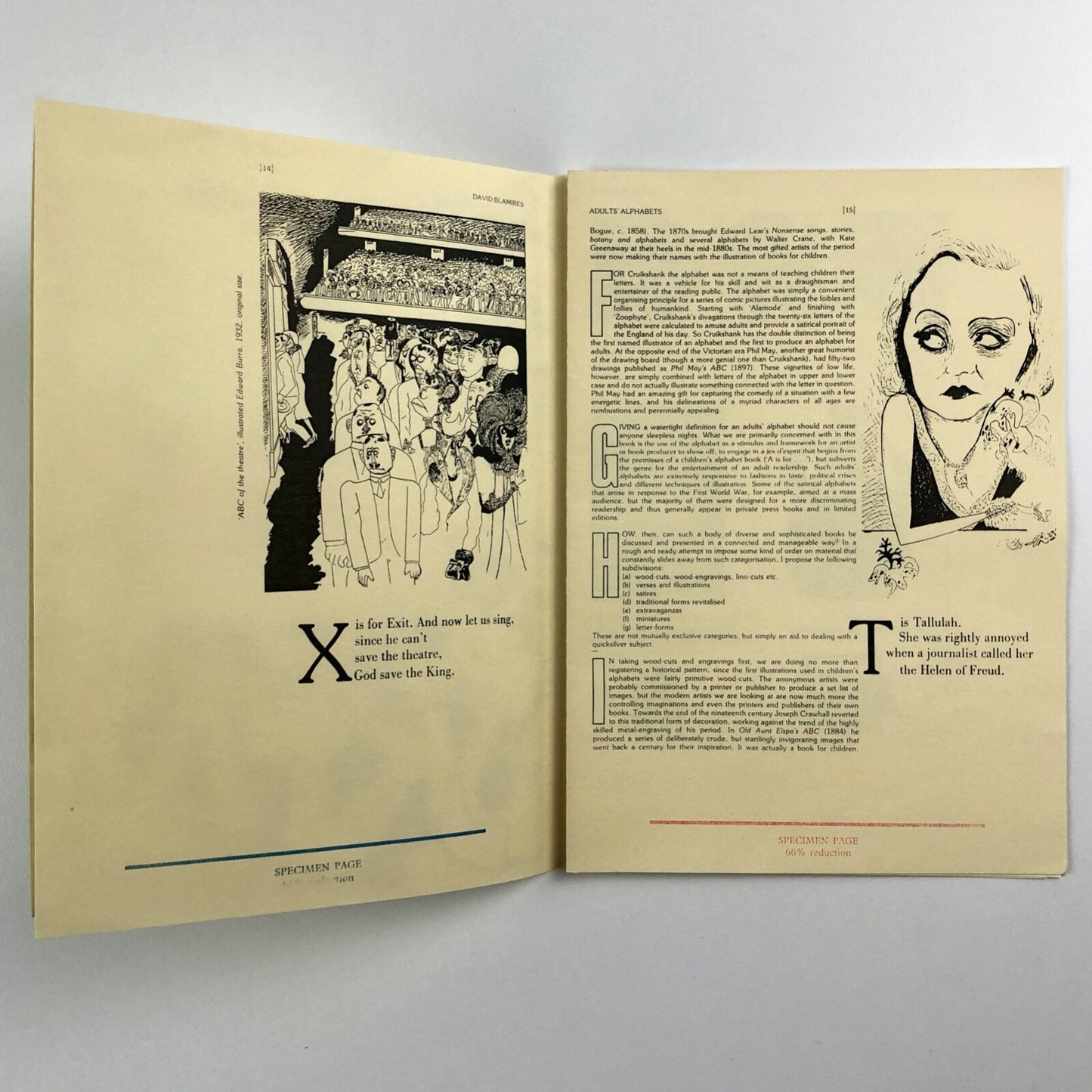 David Blamire's Adults' Alphabets | Hanborough Parrot Press | Prospectus 1990