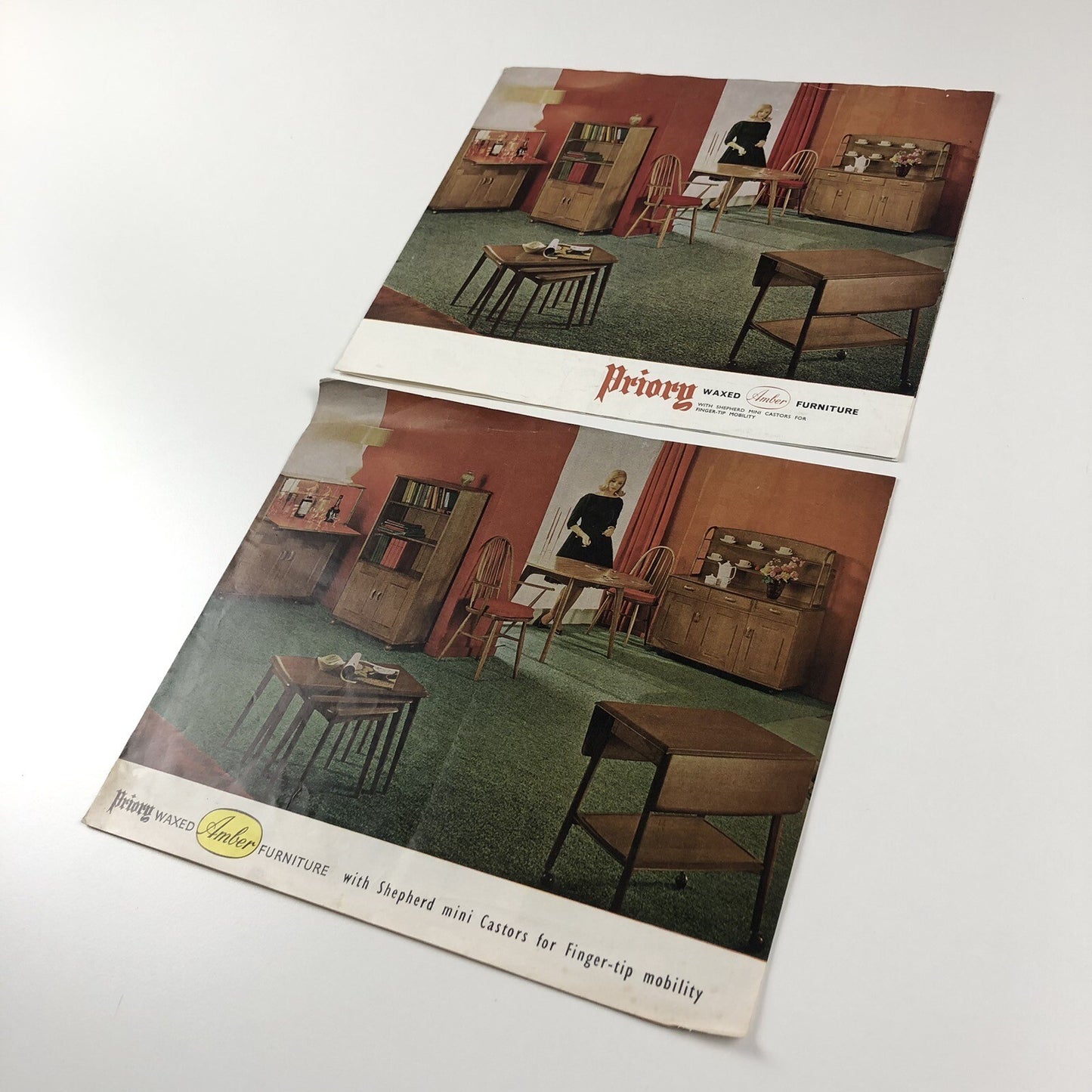 2 x Priory Waxed Amber furniture brochures & price lists | 1963 and 1964