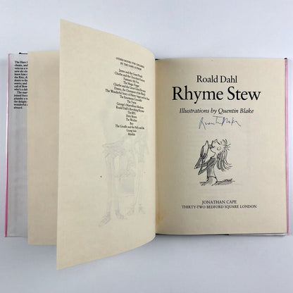 Rhyme Stew by Roald Dahl | Illustrated and signed by Quentin Blake, 1989 reprint