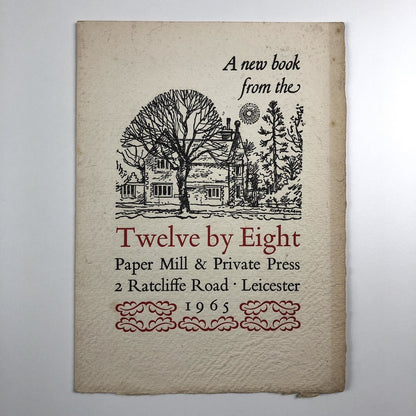 Prospectus – ‘The Paper Makers Craft’ | Will Carter | Twelve by Eight Press 1965