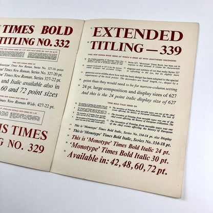 Monotype matrix-making | 1955 type specimen booklet | Will Carter, Ashley Havinden